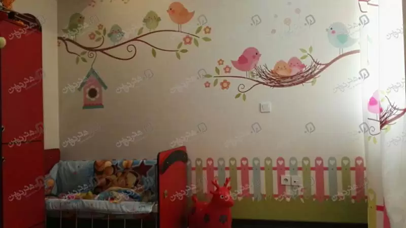 چاپ کاغذ دیواری هنر نوین نمایی از کاغذ دیواری اتاق کودک