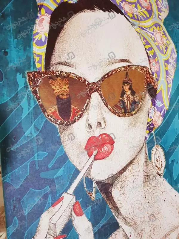 پارچه فوم بورد هنر نوین تصویر دختری با عینک