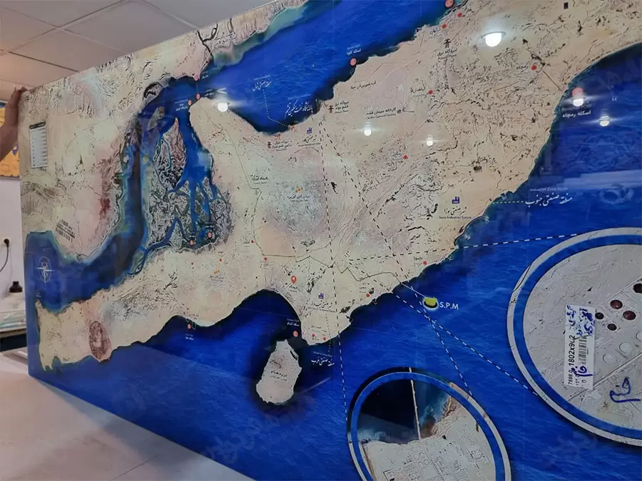 نمونه چاپ روی شیشه هنر نوین طرح نقشه جزیره