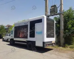 نمونه چاپ و نصب استیکر یووی روی کامیون هنر نوین Atm سیار بانک سامان